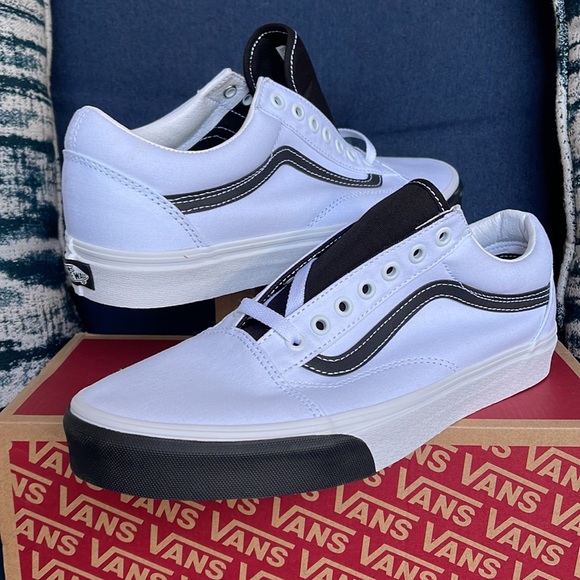 Vans WMNS Old Skool Color Block True White / Black Sneakers - Picture 10 of 16